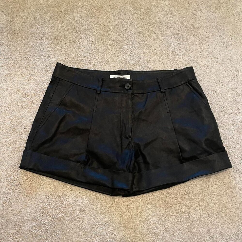 Elizabeth James 100% lamb skin motorcycle shorts, NWT size 8